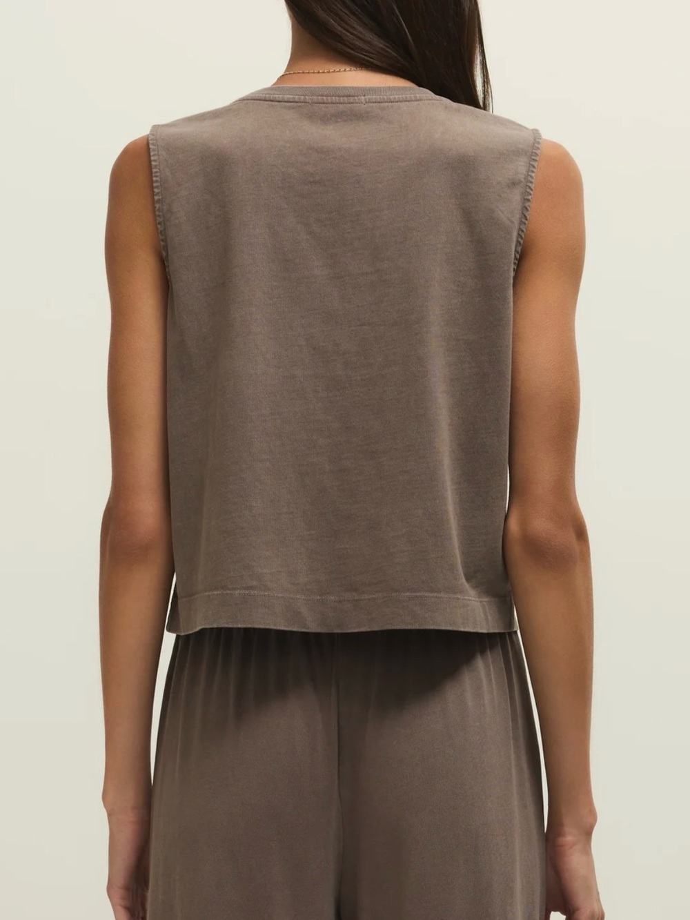 NWT Z Supply Sloane Cotton Jersey Tank In Perfectly Taupe Size Small - Picture 2 of 12